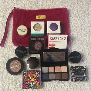 Pink Makeup Bag with Assorted Eyeshadow Set